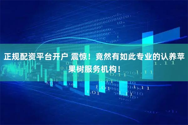 正规配资平台开户 震惊！竟然有如此专业的认养苹果树服务机构！